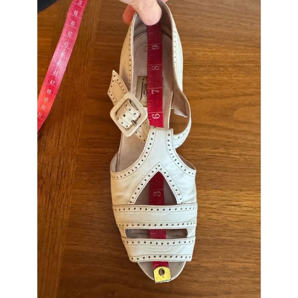 Vintage Joseph Cream Cutout Peep-Toe Heels with Buckle - Picture 8 of 9